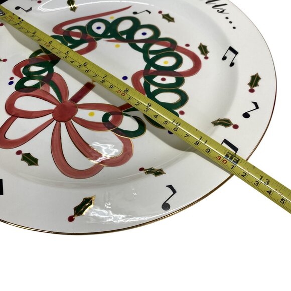 Cracker Barrel Deck The Halls Ceramic Cake Stand Hand Painted - Picture 5 of 7